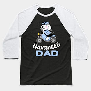 Havanese Dog Motorcycle Dog Owner Retro Funny Dog Baseball T-Shirt